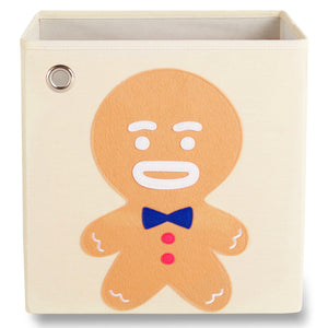 Gingerbread Boy 13" Canvas Toy Storage Bin